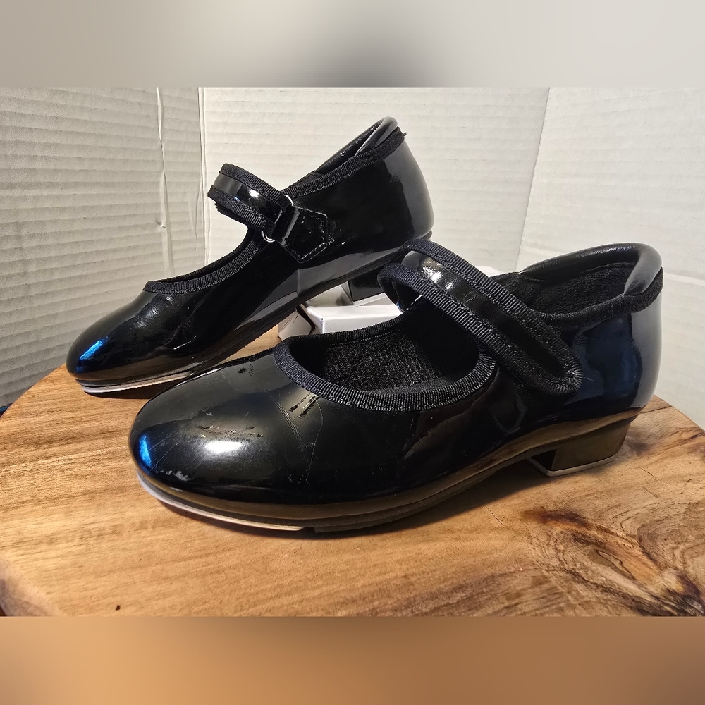 Stelle Black Patent Leather Mary Jane Tap Class Shoes Kids Size US 11 Toddler
